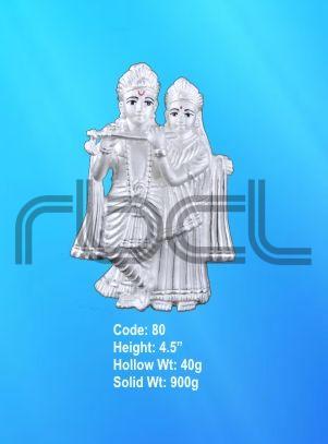80 Sterling Silver Radha Krishna Statue