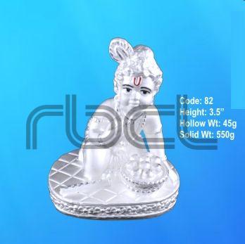 82 Sterling Silver Makhan Chor Statue