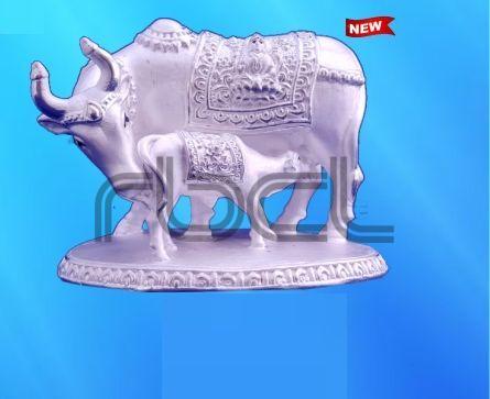999 Silver Cow Calf Statue