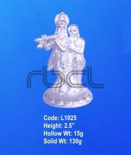 L1025 Sterling Silver Radha Krishna Statue