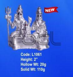 L1061 Sterling Silver Shiv Parivar Statue