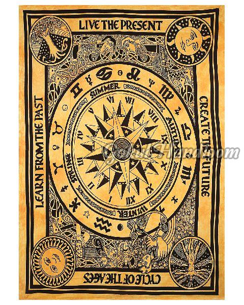 Astrology Hippie Cotton Wall Hanging Tapestry