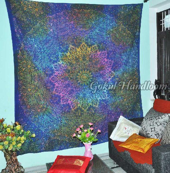 Blue Star Hippie Cotton Wall Hanging Tapestry
