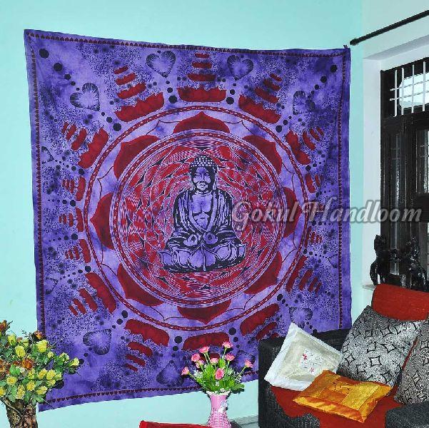 Lord Buddha Mandala Cotton Wall Hanging Tapestry