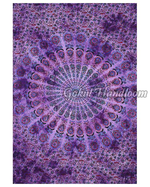 Psychedelic Peacock Cotton Wall Hanging Tapestry