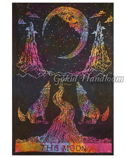 Sun Dyed Tapestry New Crying Wolf of The Moon Tapestry