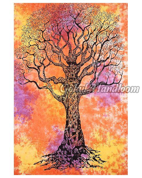 Tie Dye Tree Cotton Wall Hanging Tapestry