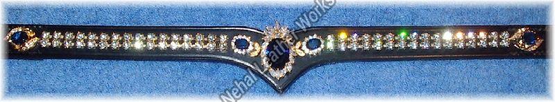 Horse Show leather Browbands with crystals