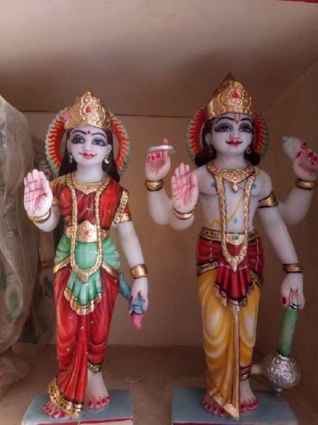 Marble Vishnu laxmi Statue