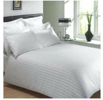 White Stripe Hotel Bed Sheet