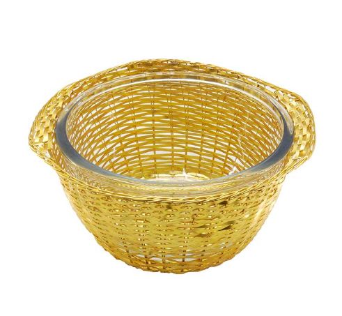 Aluminium Basket with Glass Bowl