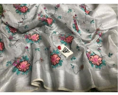 Fancy Tissue Linen Saree