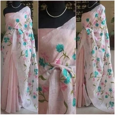 Festive Wear Linen Saree