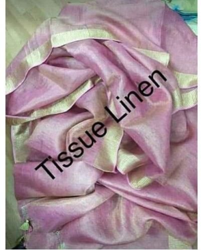 Pink Tissue Linen Saree
