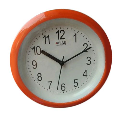 Orange Round Wall Clock