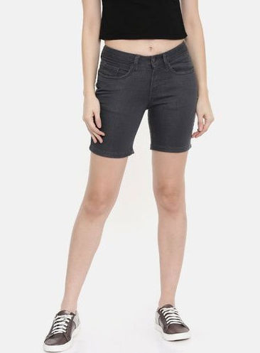 Ladies Black Denim Shorts