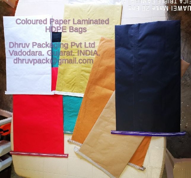 Paper Laminated Colored HDPE Bags