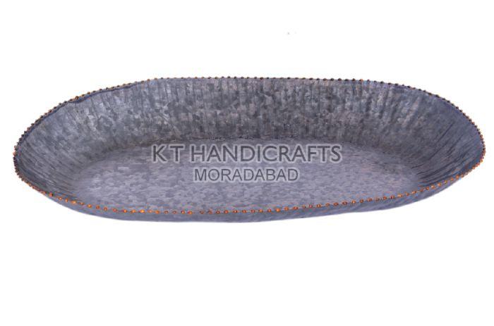 16.5x11.25 Inch Galvanized Metal Serving Tray