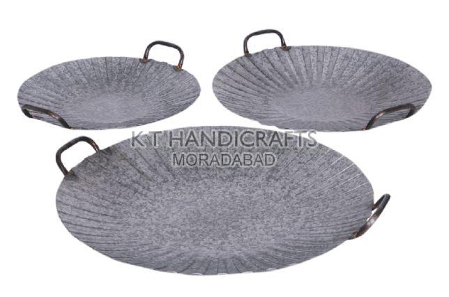 20 Inch Galvanized Metal Serving Plate