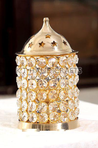 Pure Brass Large Diamond Akhand Diya