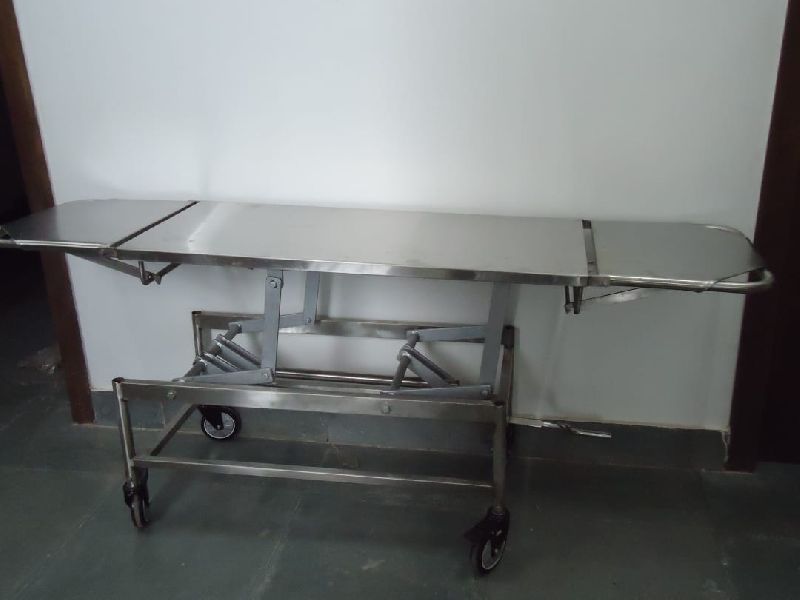 Stainless Steel Height Adjustable Stretcher Trolley
