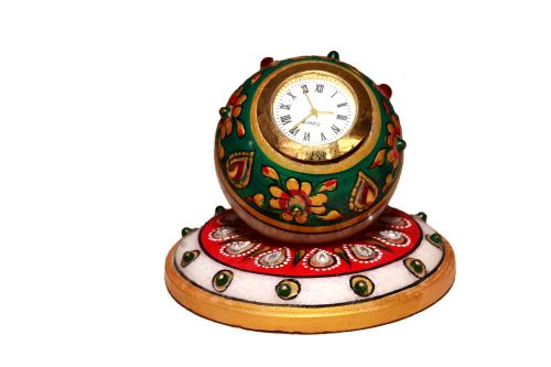 Marble Round Table Clock