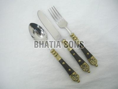 Brass Handle Cutlery Set