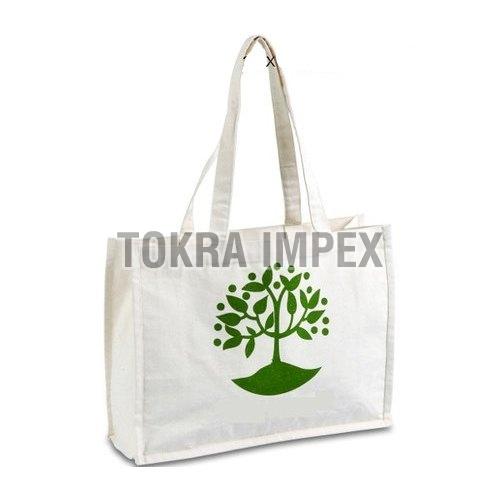 Cotton Canvas Promotional Bag With Screen Print & Self Handle