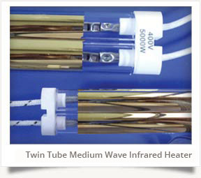 Twin Tube Transparent Medium Wave Infrared Heater