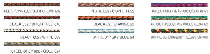 Combination Colors Available in Bolo / Oval Leather Cord (We Can Make Do Any Colors Combination from all Above Colors)