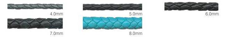 Nappa Bobo Braided Leather Cord Size Available (We can make Nappa Bobo Braided Leather up to 25.0mm width)
