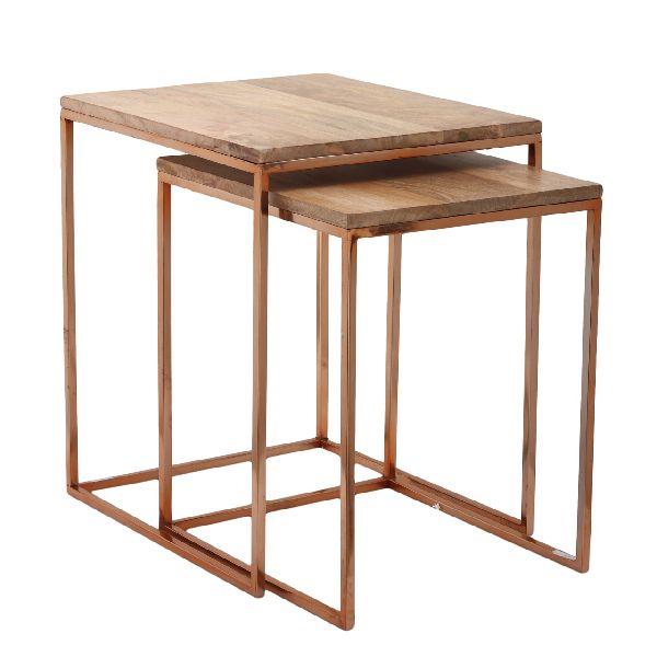 Wood and Metal Nesting Table