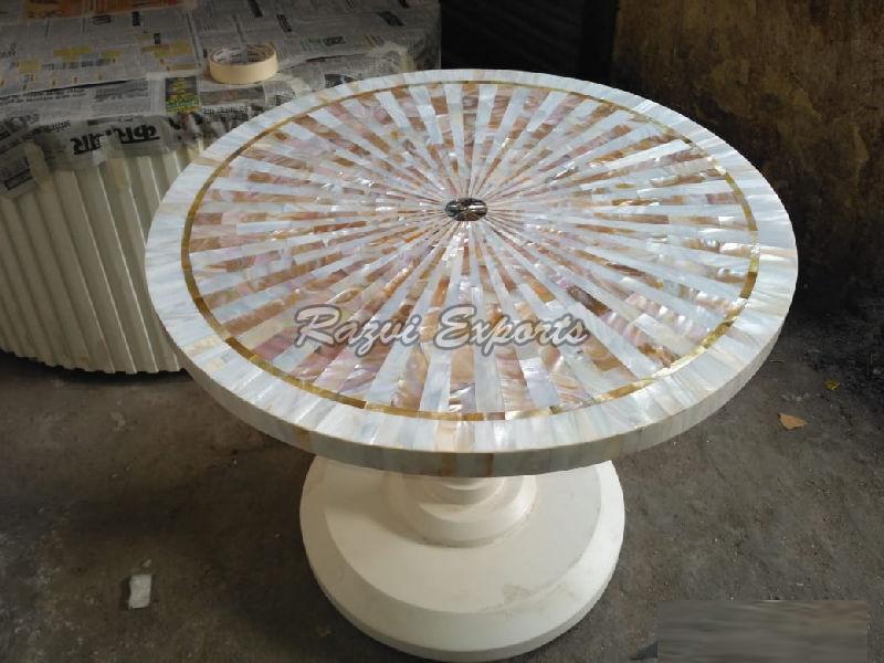 Mother of Pearl Inlay Marble Coffee Table
