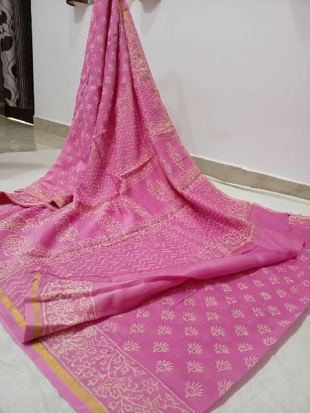 Chanderi Handloom Printed Saree