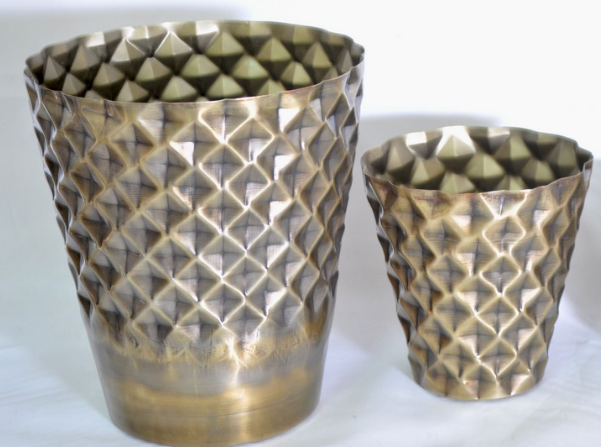 Metal Hammered Planter
