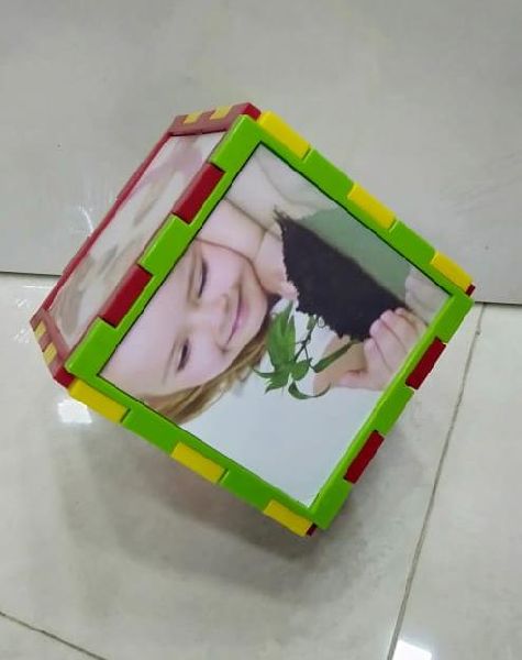 Coloful Rotating Cube Photo Frame