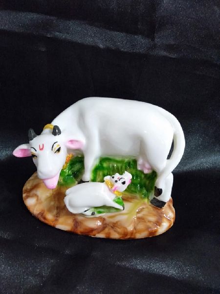 Fiber Cow Calf Statue