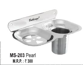 Pearl Soap Dish With Tumbler Holder