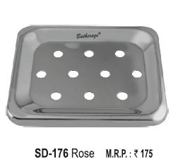 Rose Single Piece Soap Dish