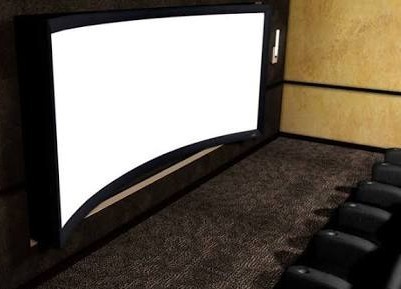 Curved fixed frame projection screen