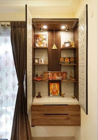 Wooden Pooja Cupboard