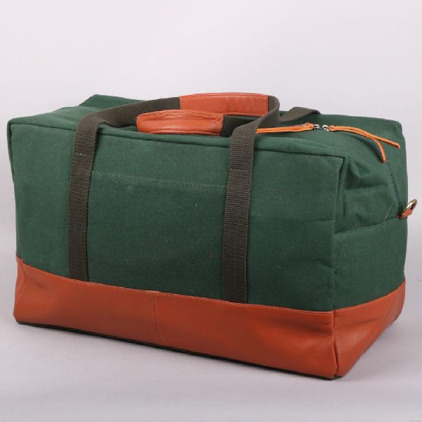 Leather and Canvas Duffle Bag