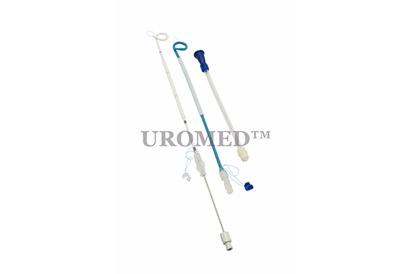 Radiology Pigtail Catheter with Safety Mechanism