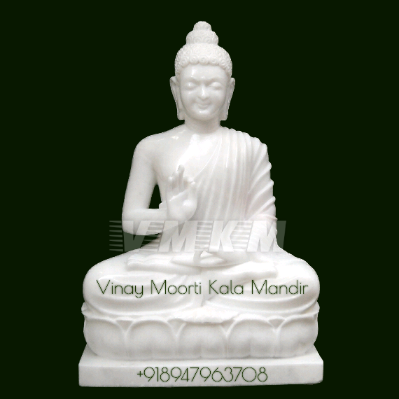 White Buddha Marble Statue