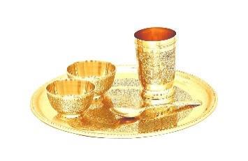 Brass Dinner Thali Set
