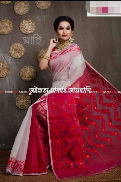 Blue Cotton Silk Dhakai Jamdani Saree | Dhakai jamdani saree, Jamdani saree,  Saree designs
