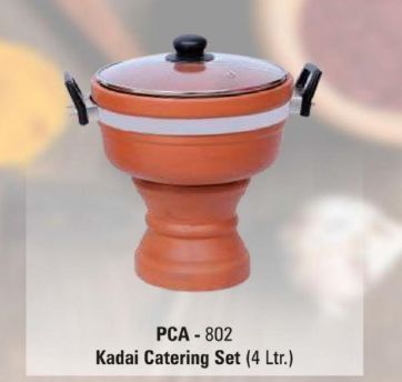 4 Ltr Terracotta Kadai Catering Set