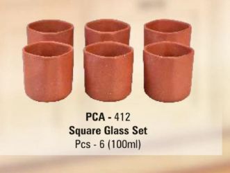 Terracotta Square Glass Set
