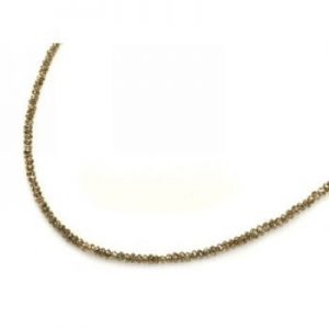 32 Inch Natural Brown Diamond Beads Necklace