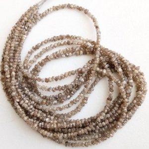 20 Inch Natural Raw Uncut Loose Brown Diamond Beads Strand Necklace